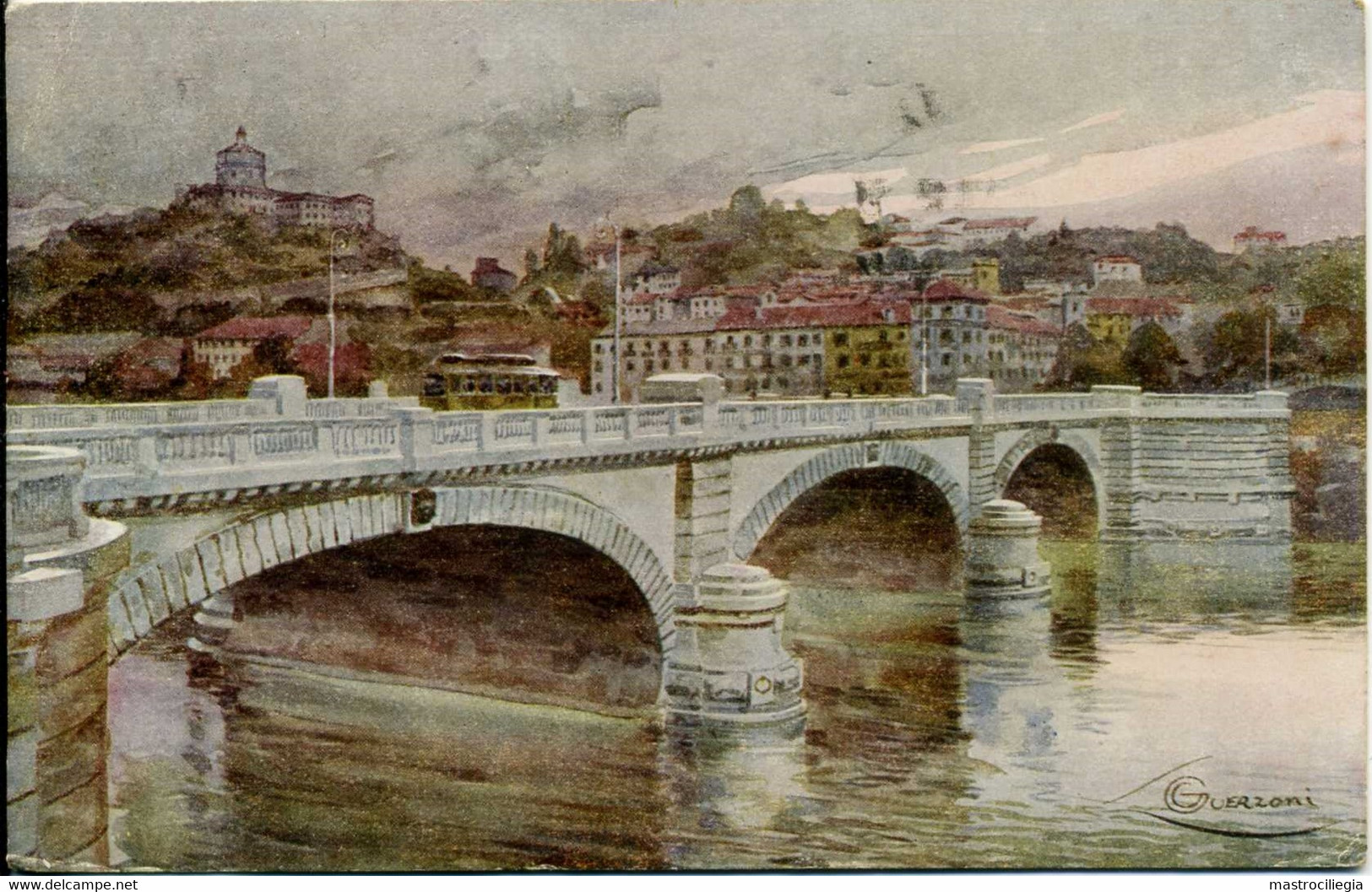 TORINO  Ponte Nuovo Umberto I  Illustrata Guerzoni  1918 - Pontes