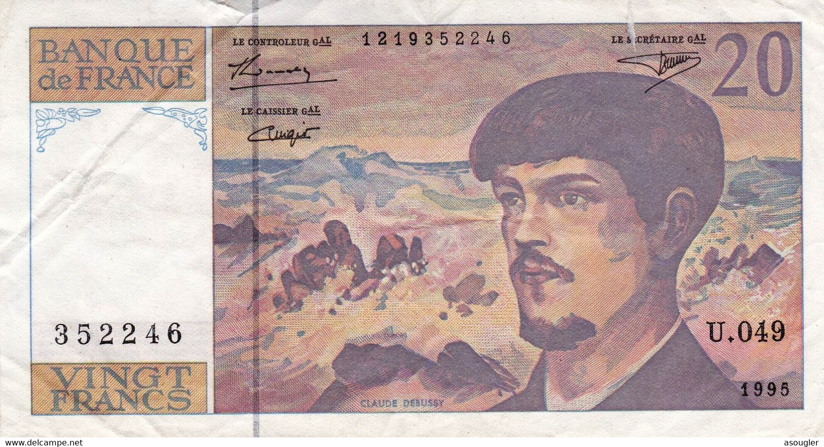 FRANCE 20 FRANCS 1995 VF P-151h "free Shipping Via Regular Air Mail (buyer Risk)" - 20 F 1980-1997 ''Debussy''