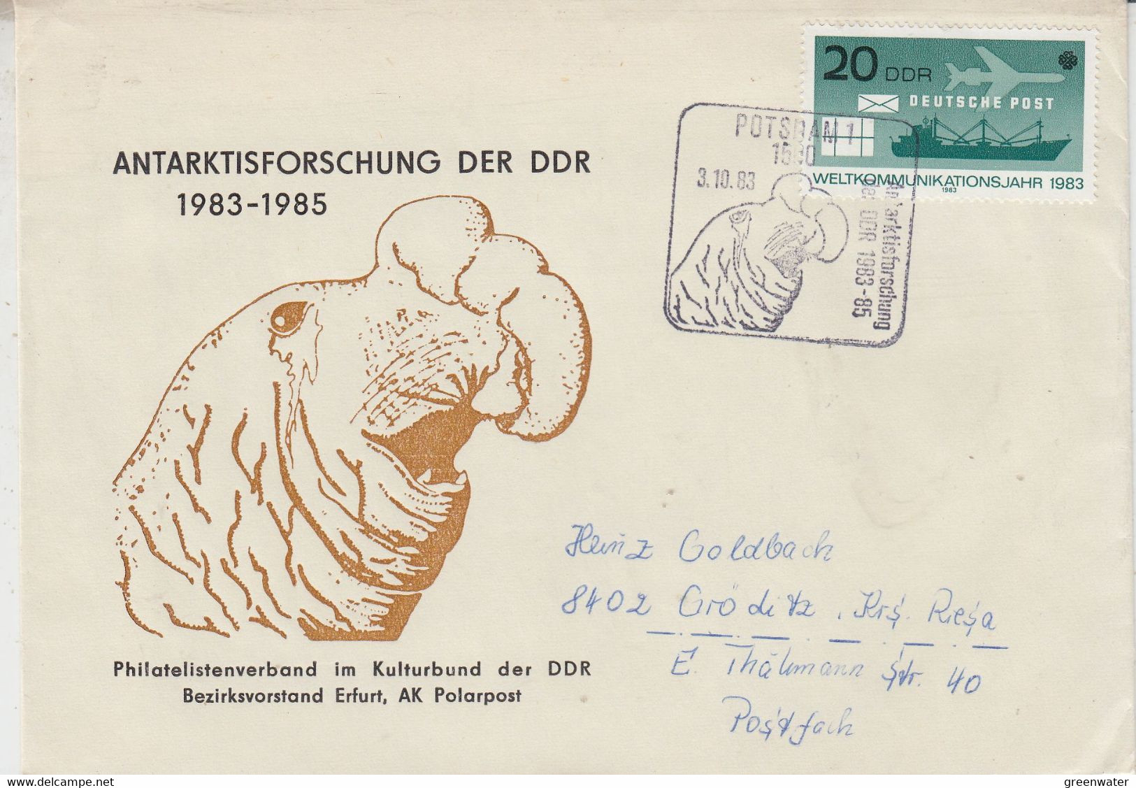 DDR 1983 Antarktisforschung Ca Potsdam 03-10-1983 (58018) - Programmes Scientifiques