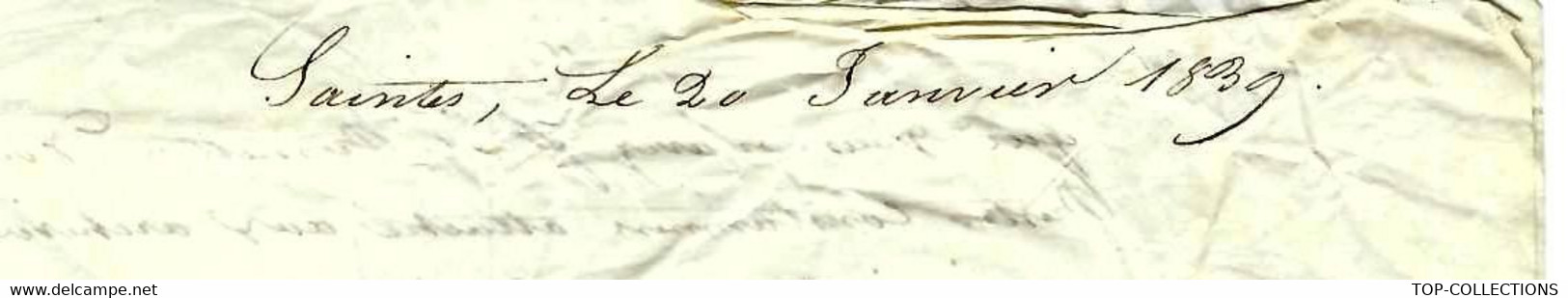 SAINTES 1839  DECES EN MER à Bord Du Vapeur LE PAPIN  Louis Annauttat 1838 LETTRE SIGN.MALLE DEMARCHES  MARINE ROCHEFORT - Documents Historiques