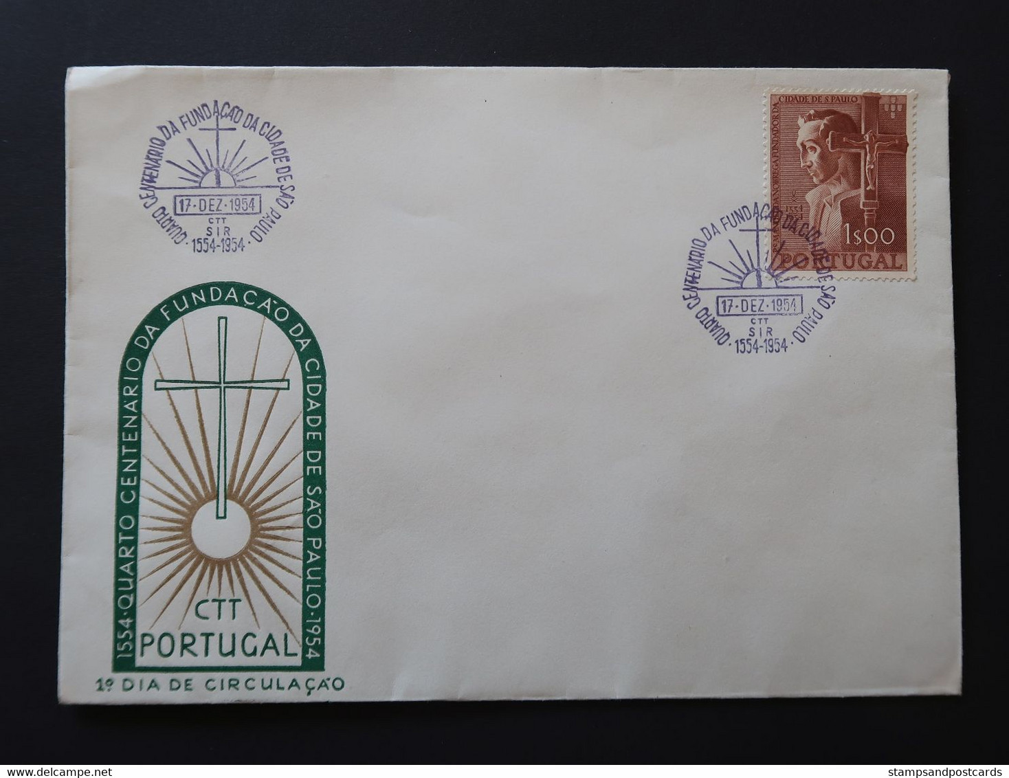 Portugal FDC 1954 Père Manuel Da Nobrega Centenaire São Paulo Brèsil Brasil São Paulo Brazil Centennial - FDC