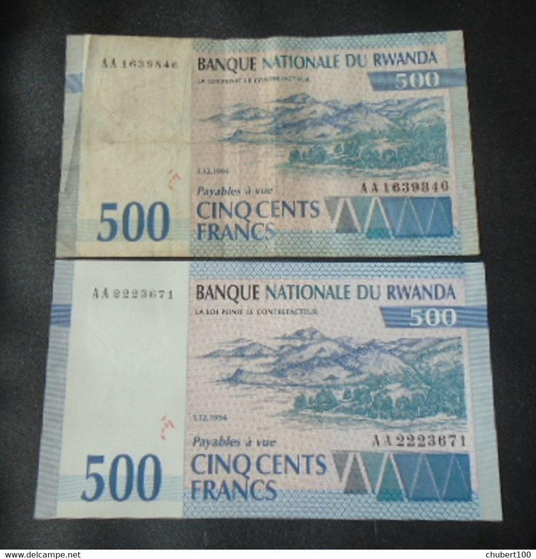 RWANDA ,  P 23 ,  500 Francs , 1994 , F + Almost UNC , TB + Presque Neuf - Rwanda