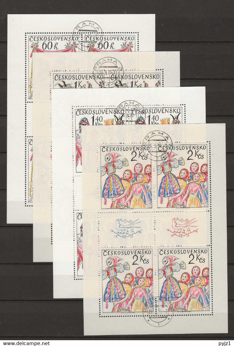 1975 USED  Ceskoslovensko, Mi 2348-51 Kleinbogen - Used Stamps