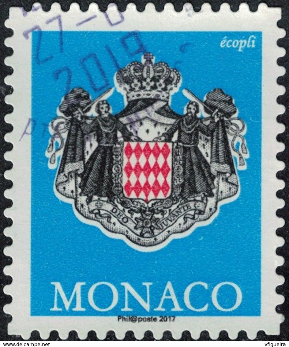 Monaco 2017 Oblitéré Used Blason Armoiries écopli Bleu Y&T MC 3062 SU - Gebruikt