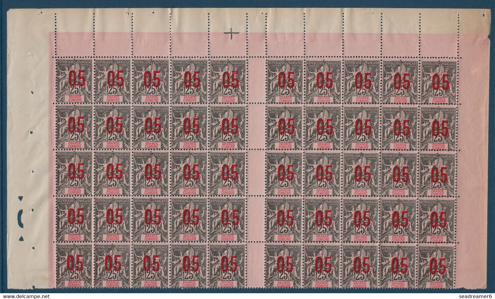 Colonies Groupe Comore Feuille Interpanneau N°24/24Aa**/* Sans Millésime Variétés Espacés,grosse Tete Case 5 10 & 35 TTB - Neufs