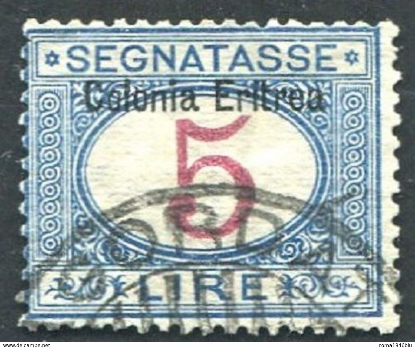 ERITREA 1903 SEGNATASSE 5 L. SASSONE N. 10 USATO - Erythrée