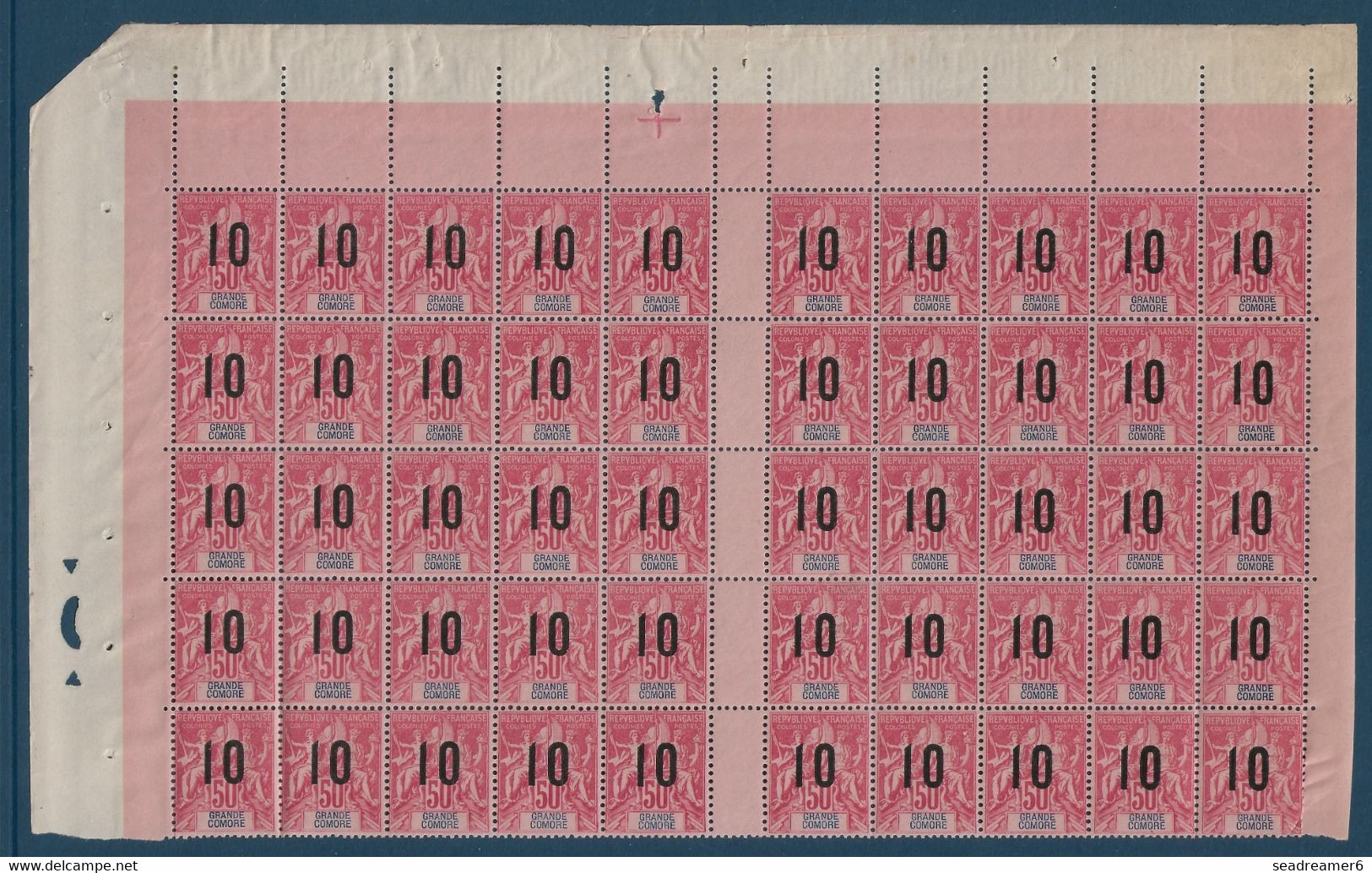 Colonies Groupe Grande Comore Feuille Interpanneau N°28/28Aa**/* Sans Millésime 1 Variété 1 & 0 Espacé Case 36 TTB - Neufs