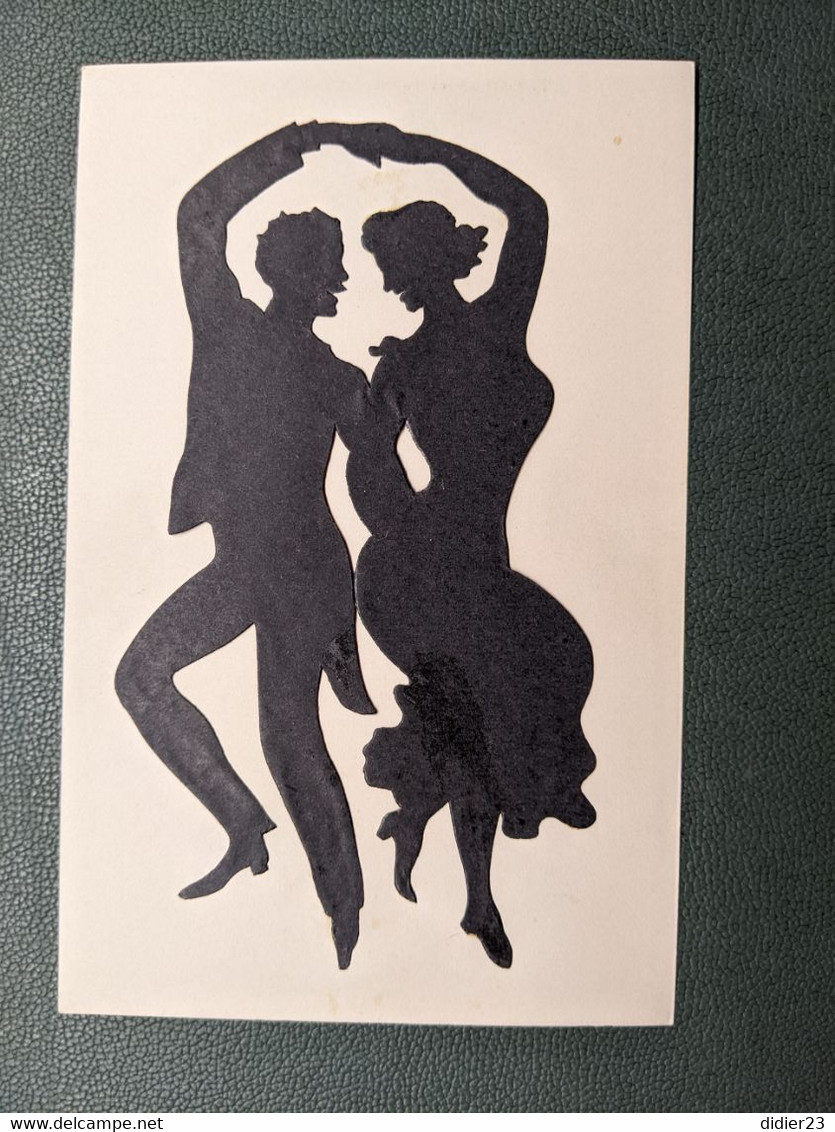 SILHOUETTE COUPLE DE DANSEURS CARTE ANIMEES LAMBERT - Silhouettes