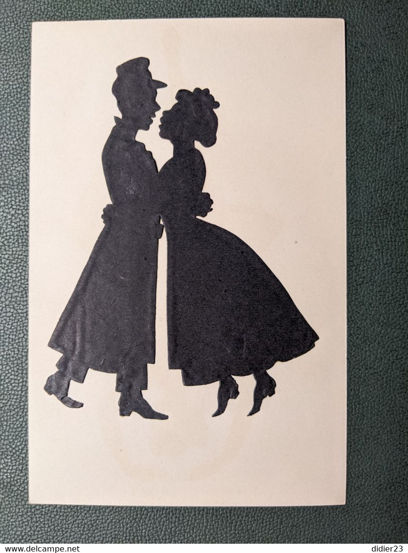 SILHOUETTE COUPLE DE DANSEURS CARTE ANIMEES LAMBERT - Silhouettes