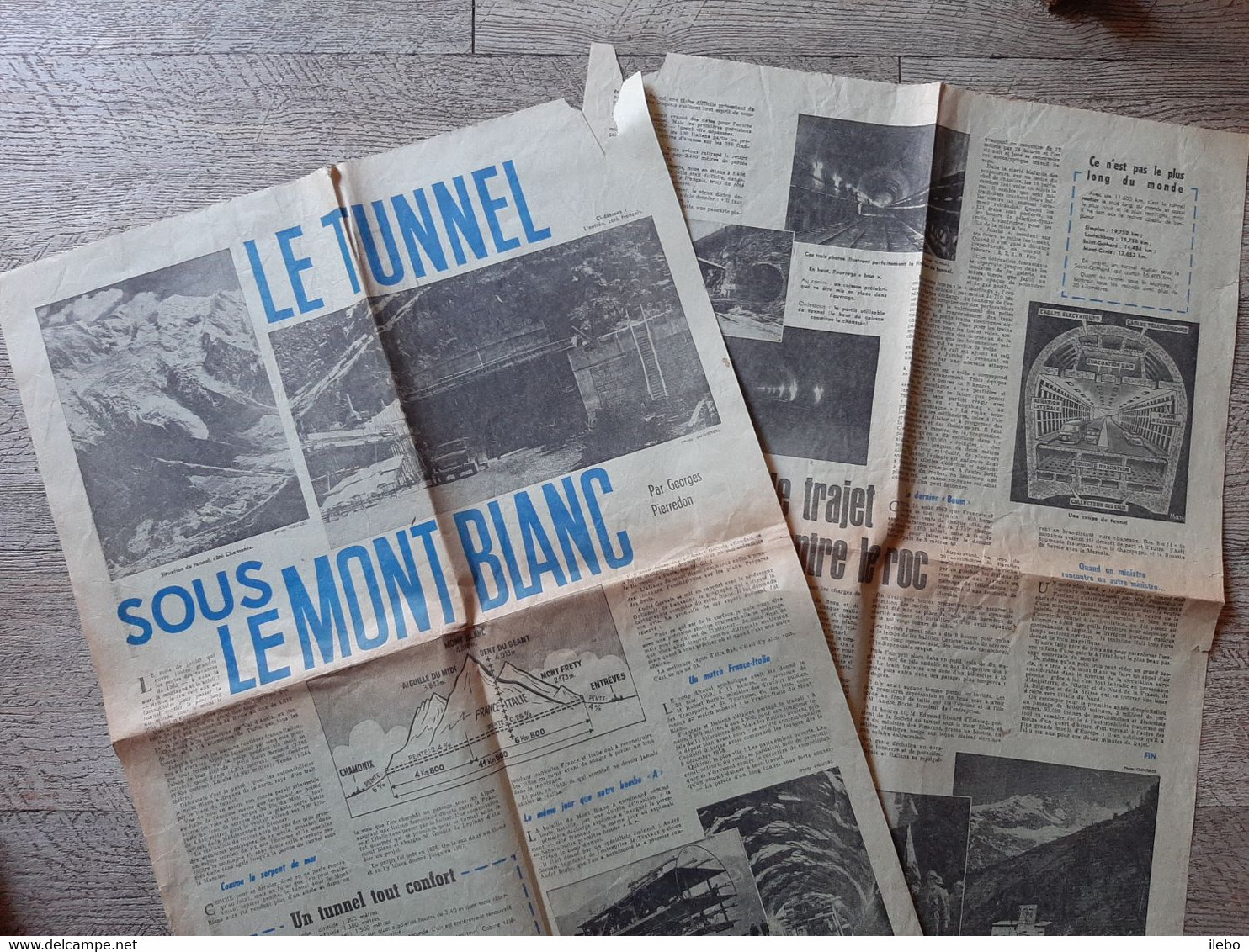 Le Tunnel Sous Le Mont Blanc Georges Pierredon Article Complet 2 Pages De Journal - Alpes - Pays-de-Savoie