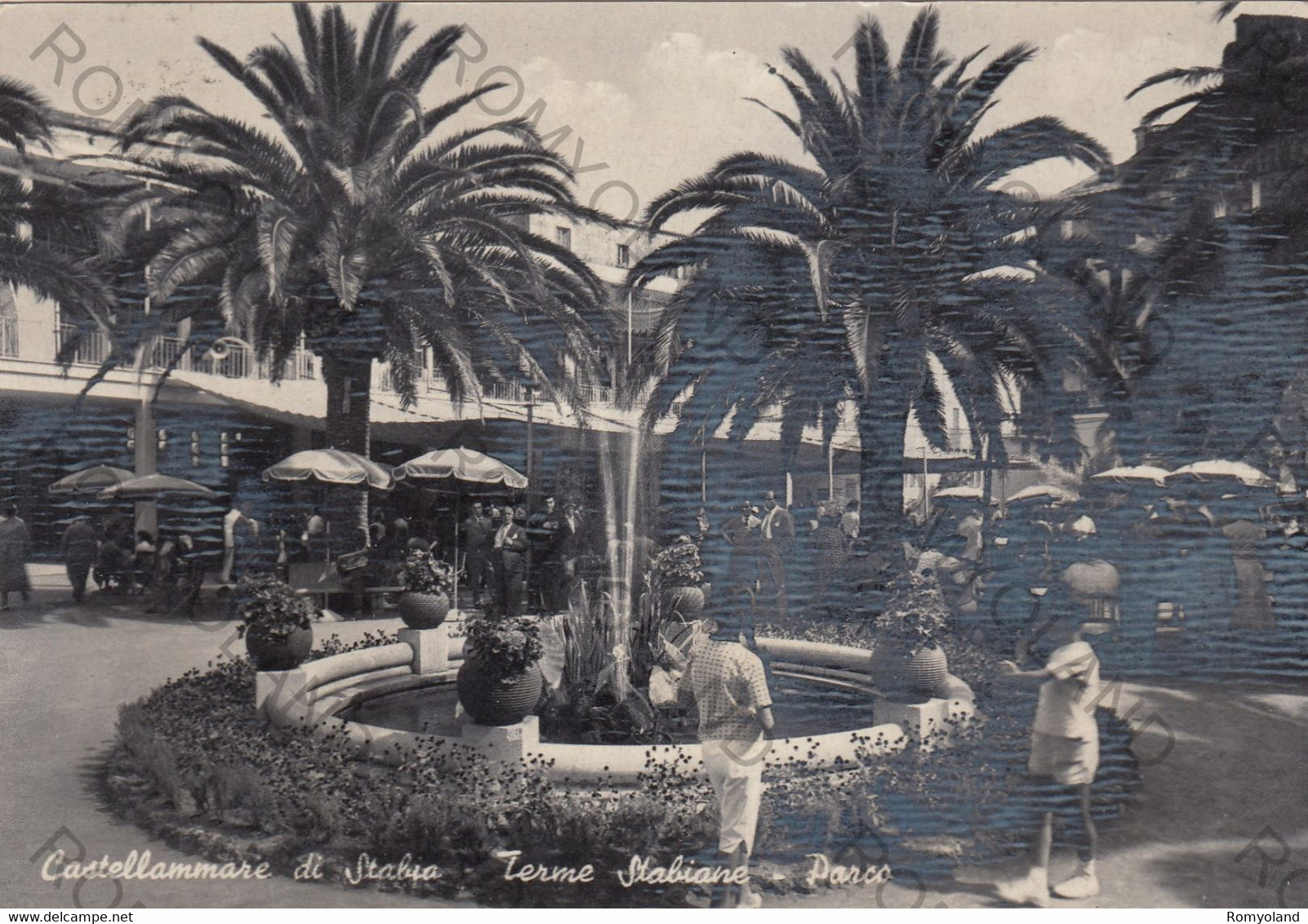 CARTOLINA  CASTELLAMMARE DI STABIA,CAMPANIA,TERME STABIANE-PARCO,MARE,SOLE,ESTATE,VACANZA,BELLA ITALIA,VIAGGIATA 1953 - Castellammare Di Stabia