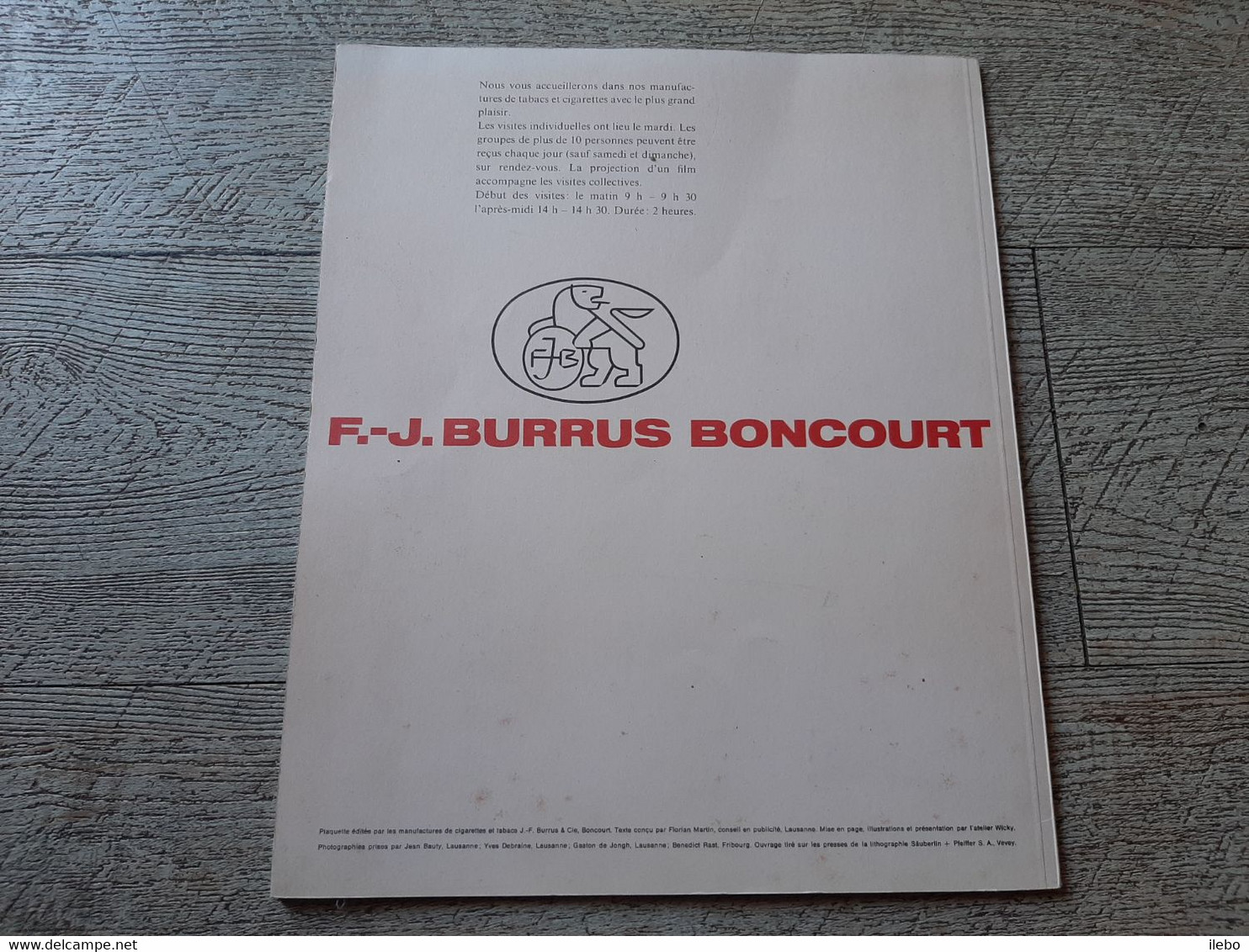 Plaquette éditée Par Les Manufactures Cigarettes Tabacs Burrus Et Cie Boncourt Illustré Tabac Suisse - Boeken