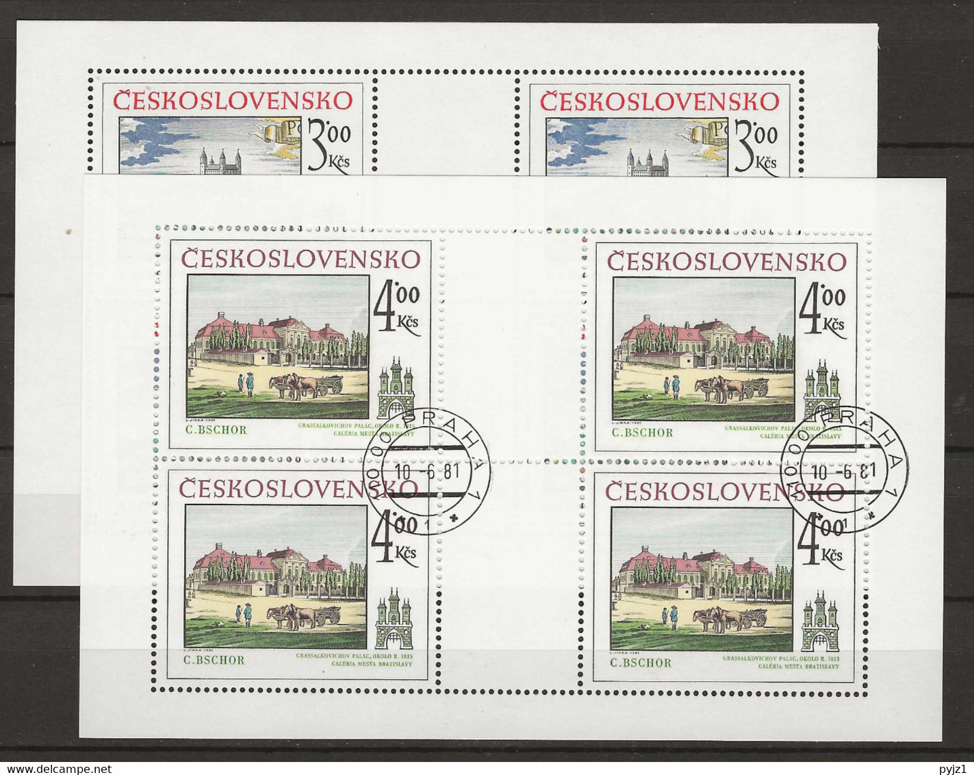 1981 USED  Ceskoslovensko, Mi 2622-23 Kleinbogen - Usati