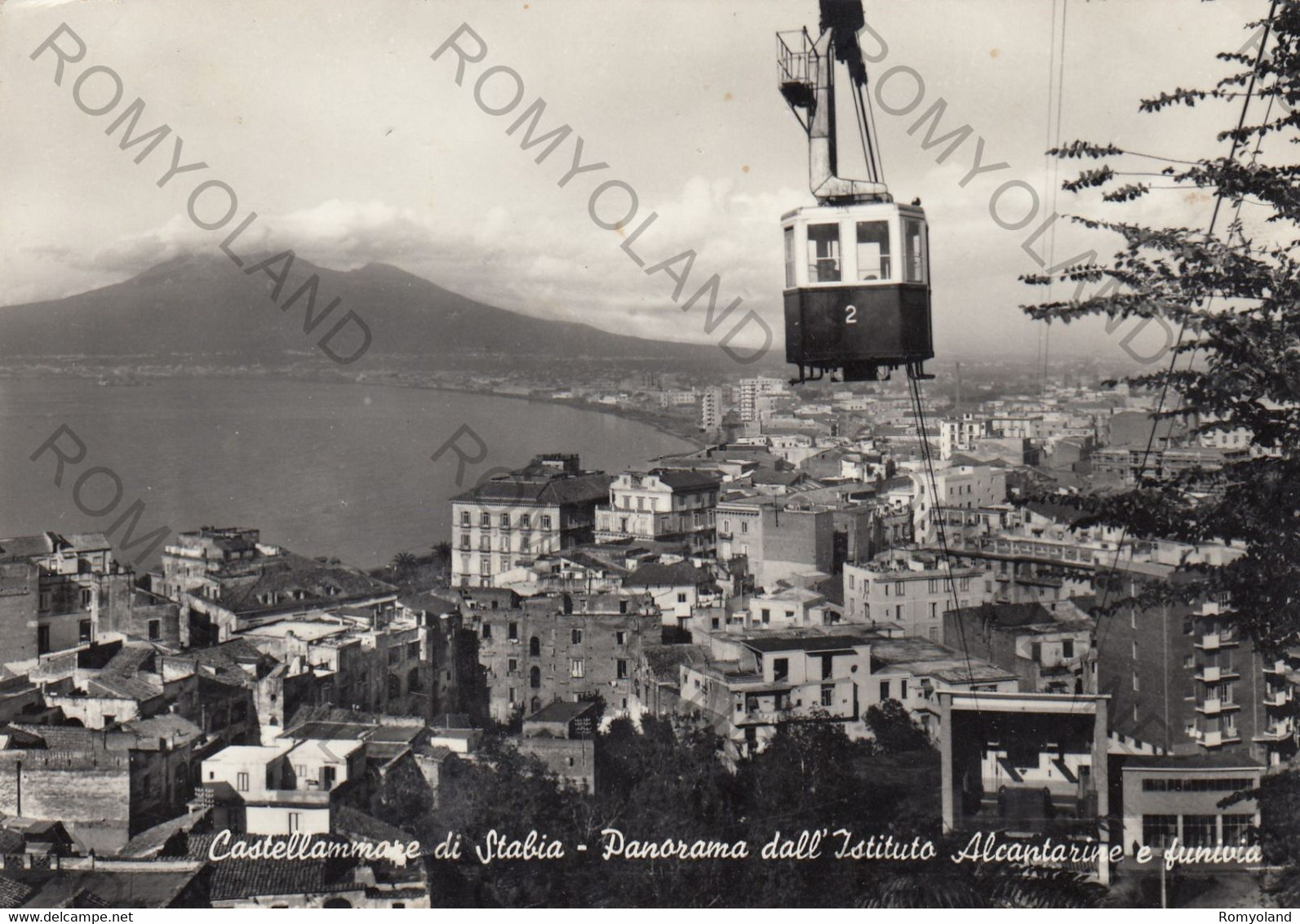 CARTOLINA  CASTELLAMMARE DI STABIA,CAMPANIA,PANORAMA DALL"ISTITUTO ALCANTARINE E FUNIVIA,BELLA ITALIA,VIAGGIATA - Castellammare Di Stabia