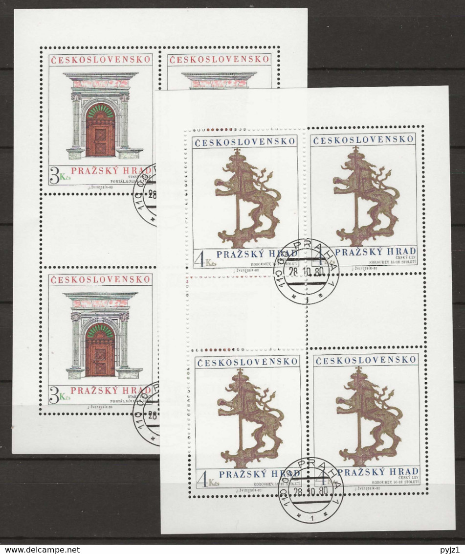 1980 USED  Ceskoslovensko, Mi 2584-85 Kleinbogen - Oblitérés