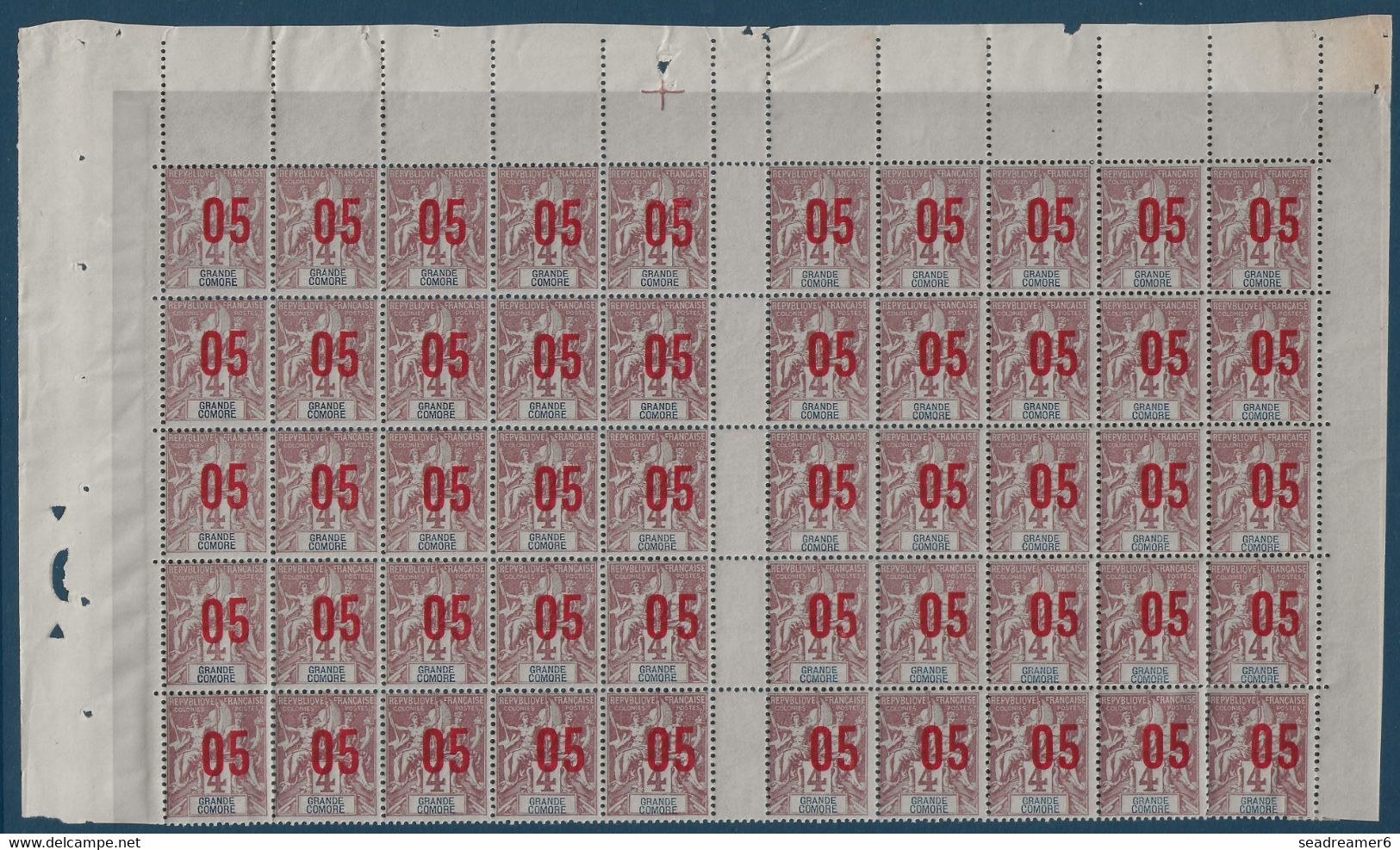 Colonies Groupe Comore Feuille Interpanneau N°21/21Aa**/* Sans Millésime Variétés Espacés,grosse Tete Case 5 10 & 35 TTB - Unused Stamps