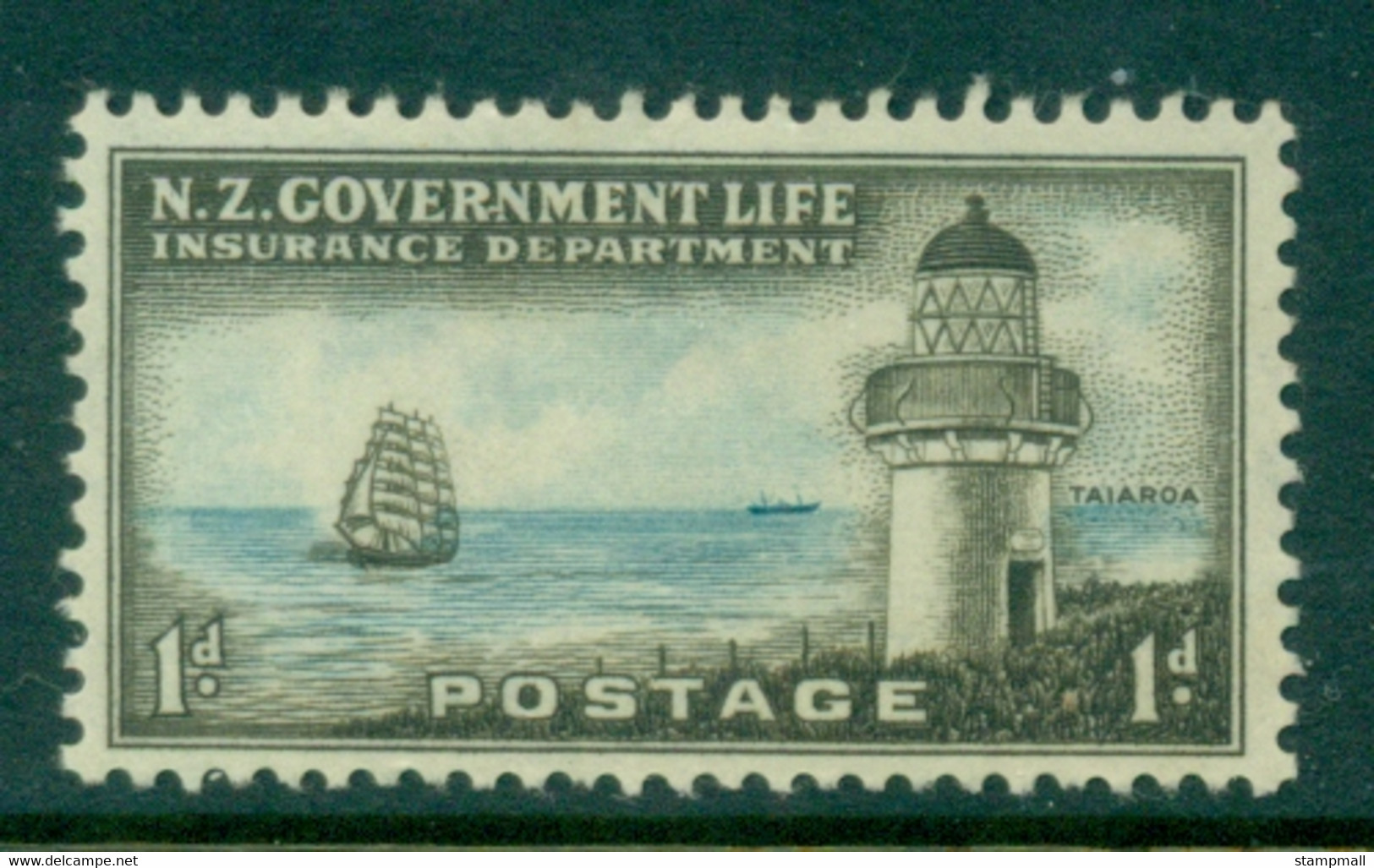 New Zealand 1947-64 Insurance, Lighthouse 1d MLH - Unused Stamps