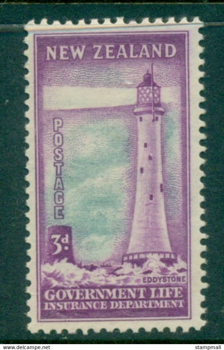 New Zealand 1947-64 Insurance, Lighthouse 3d MLH - Unused Stamps