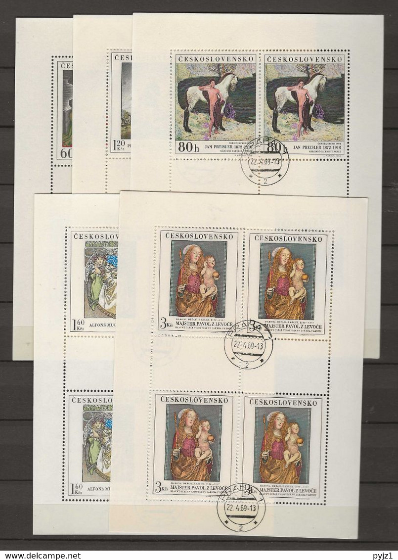 1968 USED  Ceskoslovensko, Mi 1839-43 Kleinbogen - Used Stamps