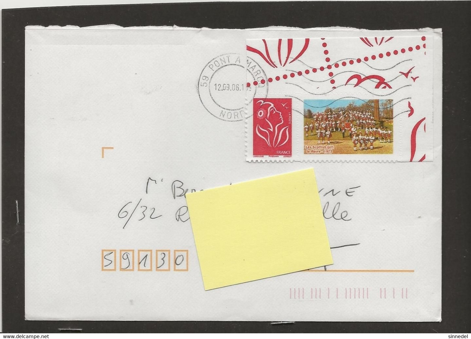 LETTRE TVP ROUGE LAMOUCHE  MAJORETTES LES SCOTTISH GIRL LE HAVRE 1973 COIN DE FEUILLE - Storia Postale