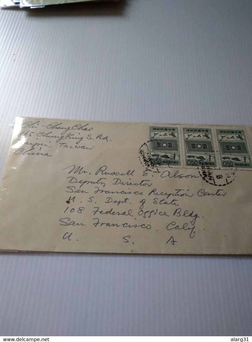 Taiwan.1960cover To Usa.3*  Yv 331 Youth Summer Activities .to Use Dept State San Francisc.reg Post E 7 Conmems 1 Or 2 . - Brieven En Documenten