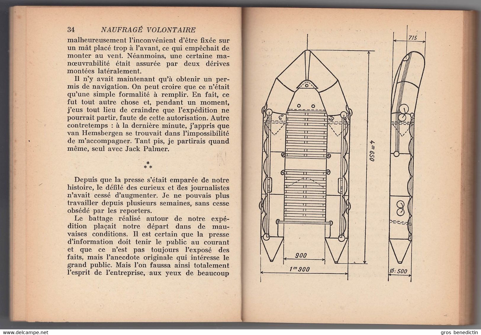 Hachette - Bibliothèque De La Jeunesse - Alain Bombard - "Naufragé Volontaire" - 1956 - #Ben&BJanc - Bibliothèque De La Jeunesse