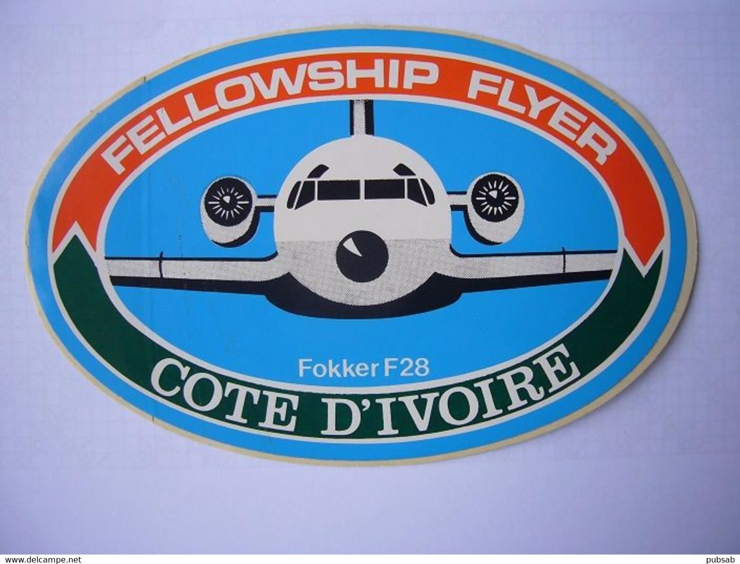 Avion / Airplane / AIR IVOIRE / Fokker F28 Fellowship Flyer / Sticker / Autocollant - Aufkleber