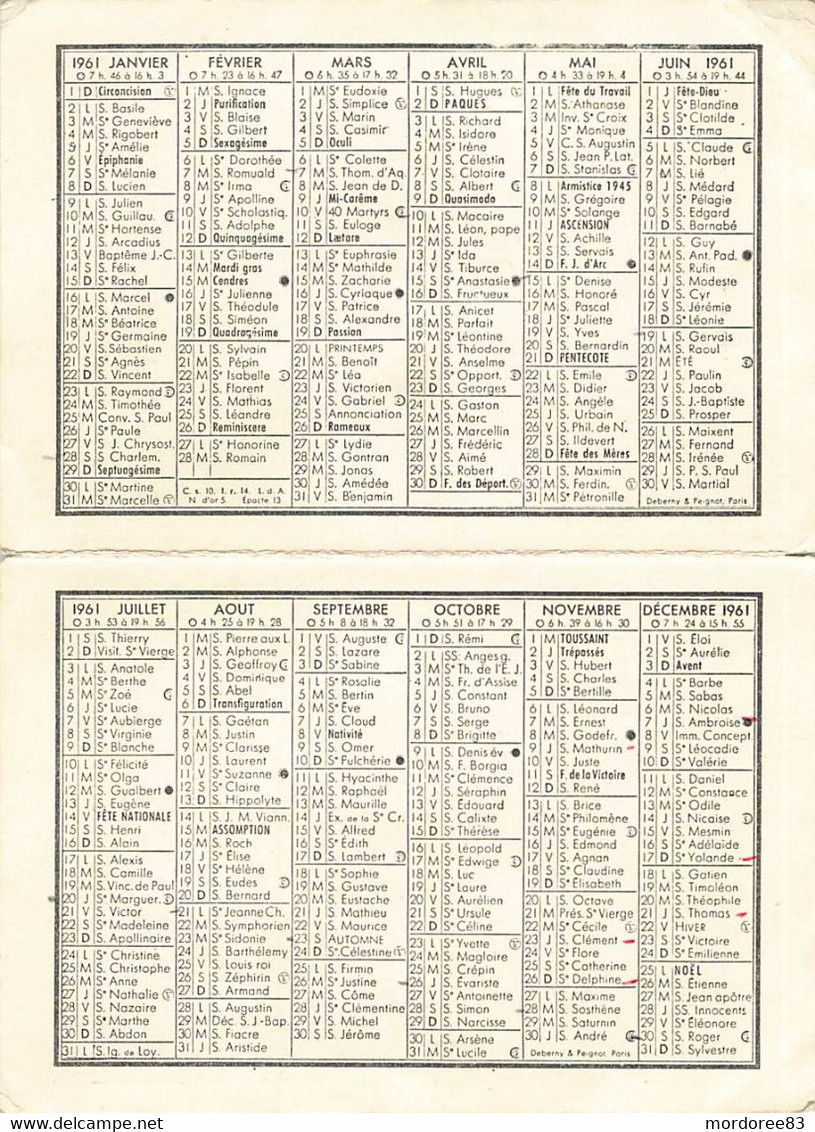 CALENDRIER 1961 LA MAISON ELECTRIQUE - Petit Format : 1961-70