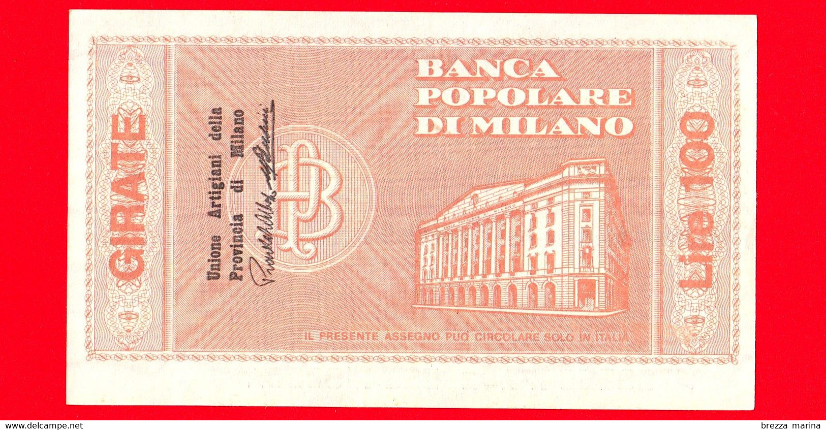 MINIASSEGNI - BANCA POPOLARE DI MILANO - L. 100 - Nuovo - FdS - [10] Checks And Mini-checks