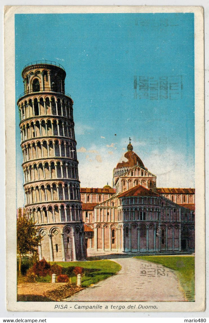 C.P.  PICCOLA   PISA    CAMPANILE   A  TERGO  DEL  DUOMO      2 SCAN        (VIAGGIATA) - Pisa