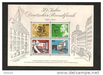 DSP624/ Dt. Rundfunk, 50 Jahre 1973, Mi.Nr. Block 4 ** - Blocks & Sheetlets