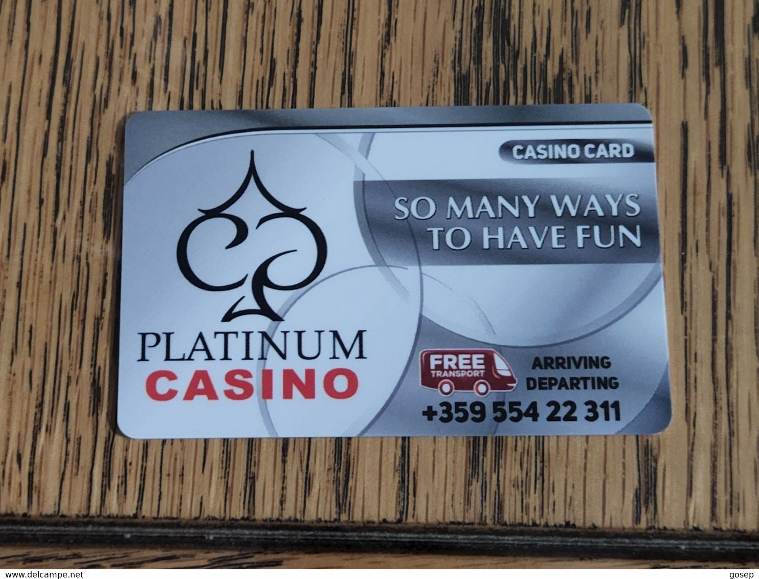 Casino-PLATINIM-(?)-(?)-used Card+1card,prepiad Free - Casinokaarten