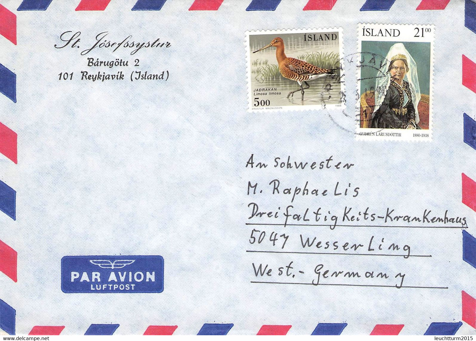 ICELAND - AIRMAIL 1988 > WESSERLING/DE / ZL387 - Posta Aerea