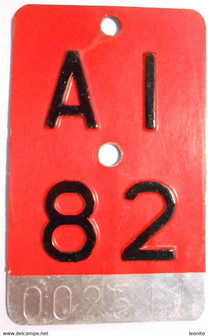 Velonummer Appenzell Innerrhoden AI 82 - Plaques D'immatriculation