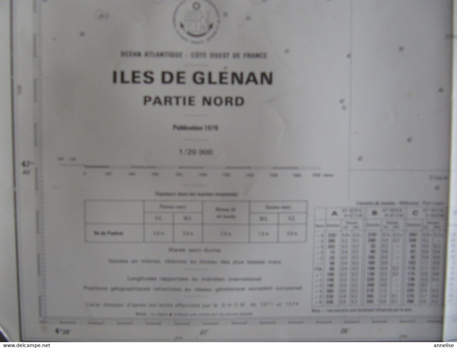 Carte Marine N°6647 Iles De Glénan Nord 56 Ile St Nicolas, Ile Aux Moutons 1978 - Carte Nautiche