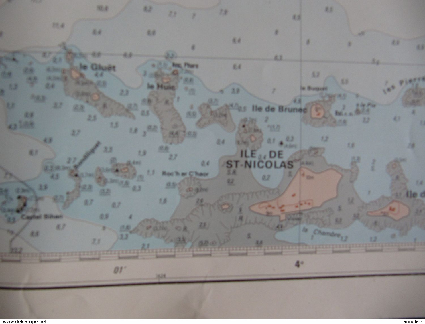 Carte Marine N°6647 Iles De Glénan Nord 56 Ile St Nicolas, Ile Aux Moutons 1978 - Nautical Charts