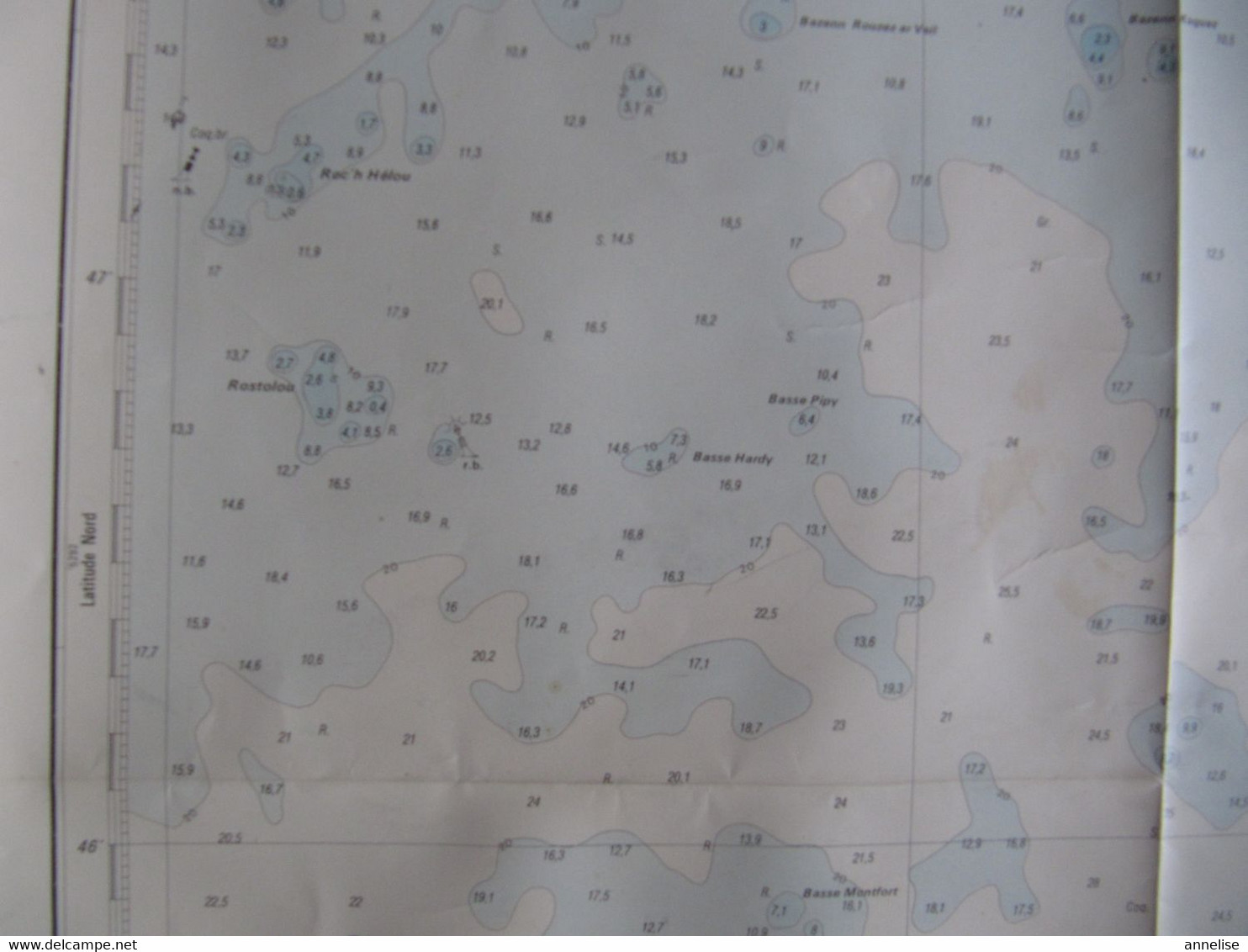 Carte marine n°6647 Iles de Glénan Nord 56 Ile St Nicolas, Ile aux moutons 1978