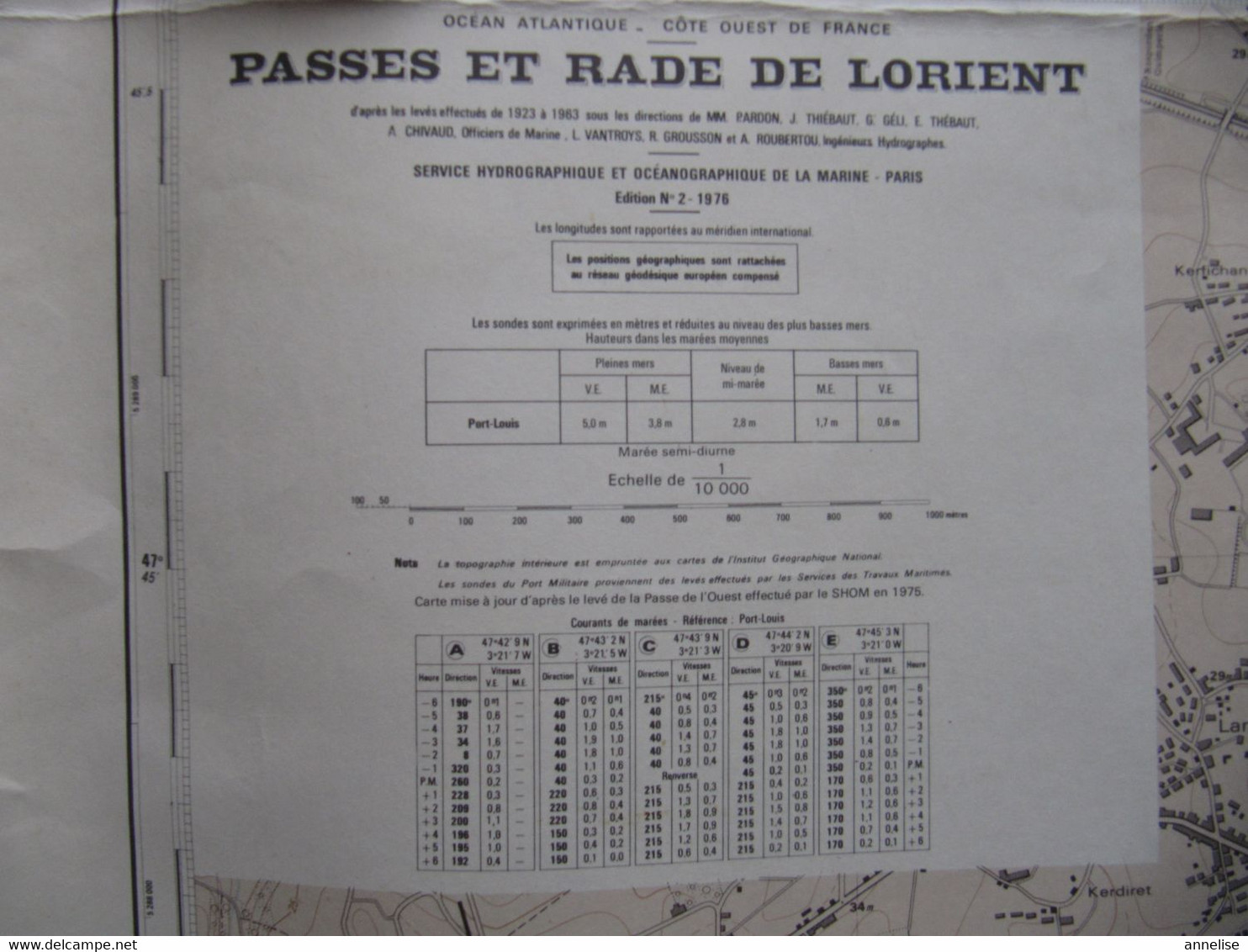 Carte Marine N°6470 Passes Et Rade De Lorient 56 1976 - Cartes Marines