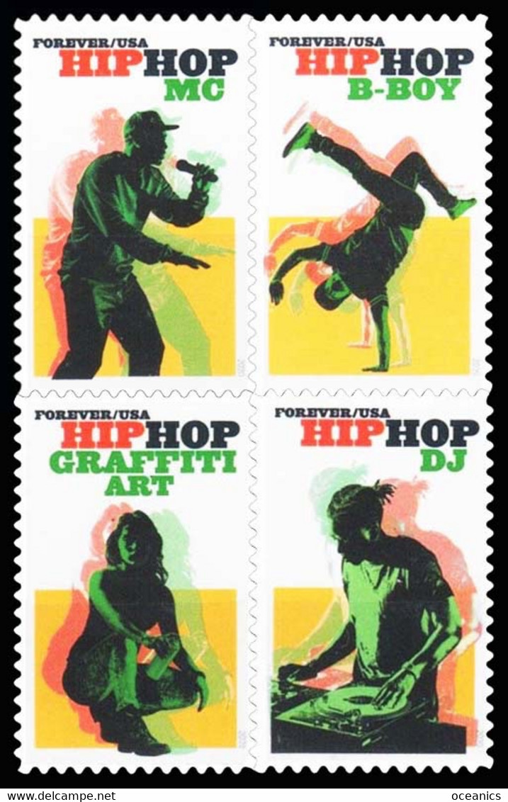 Etats-Unis / United States (Scott No.5483a - Hip Hop) [**] MHN Bloc Of 4 - Ongebruikt