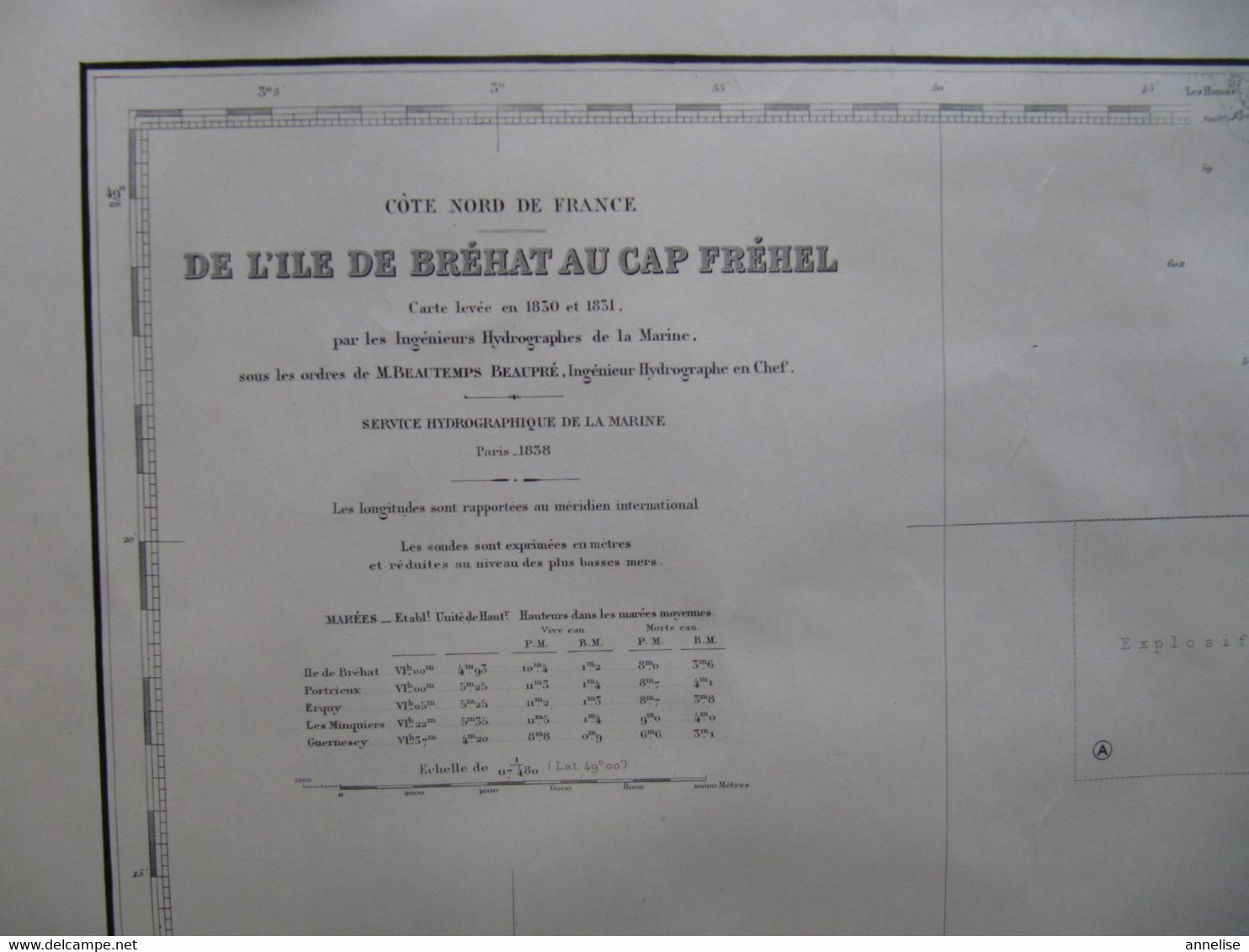 Carte Marine N°879 Ile De Bréhat Au Cap Fréhel 22 1950 - Cartes Marines