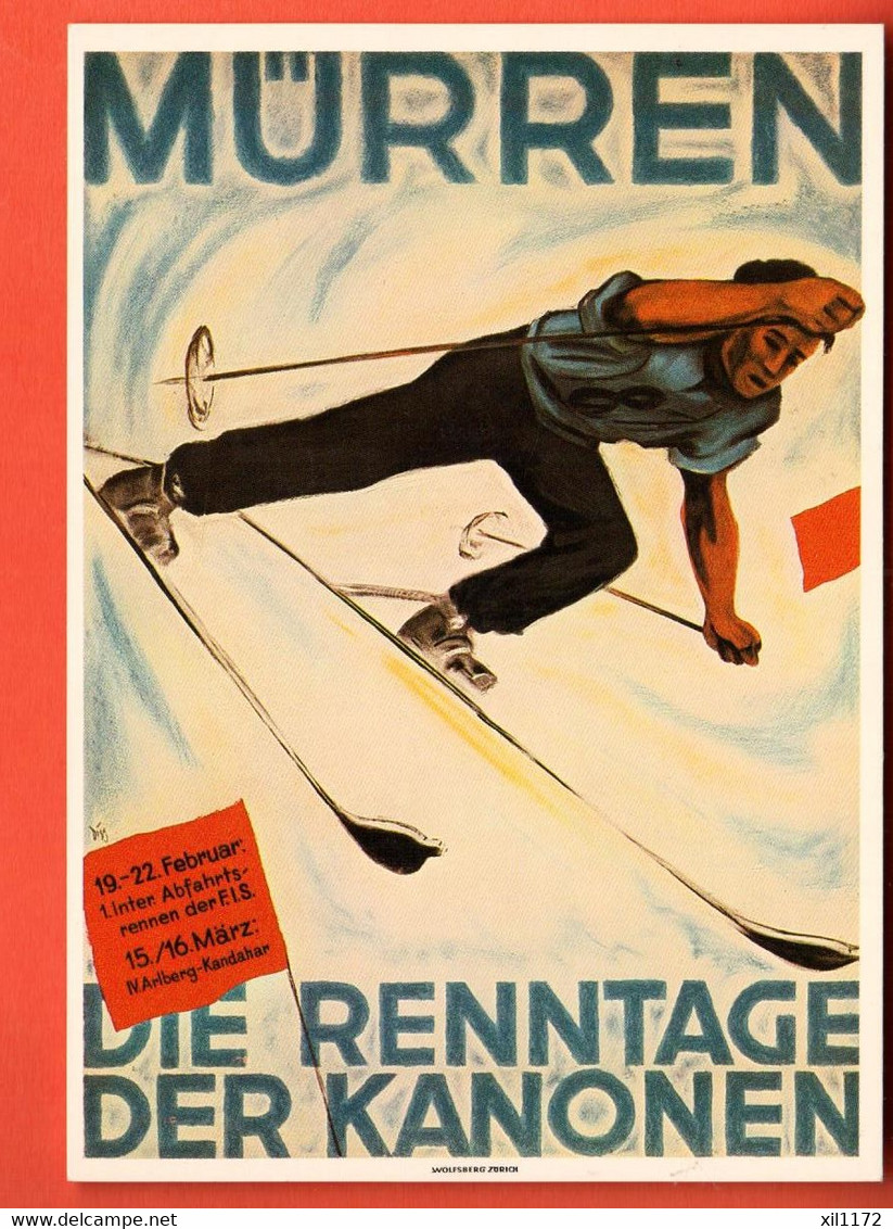 ZRF-17 SELTEN Repro Affiches Mürren  Die Renntage Der Kanonen Skiberband NG GF - Mürren