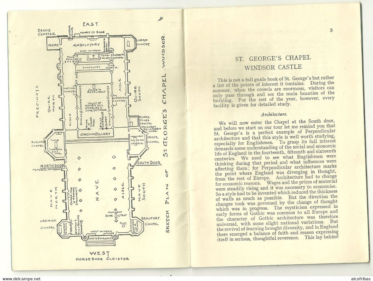 St Georges Chapel Windsor Castel Guide Baillie Chapelle Chateau De Windsor Royume Uni Plan Chateau Textes - Europa