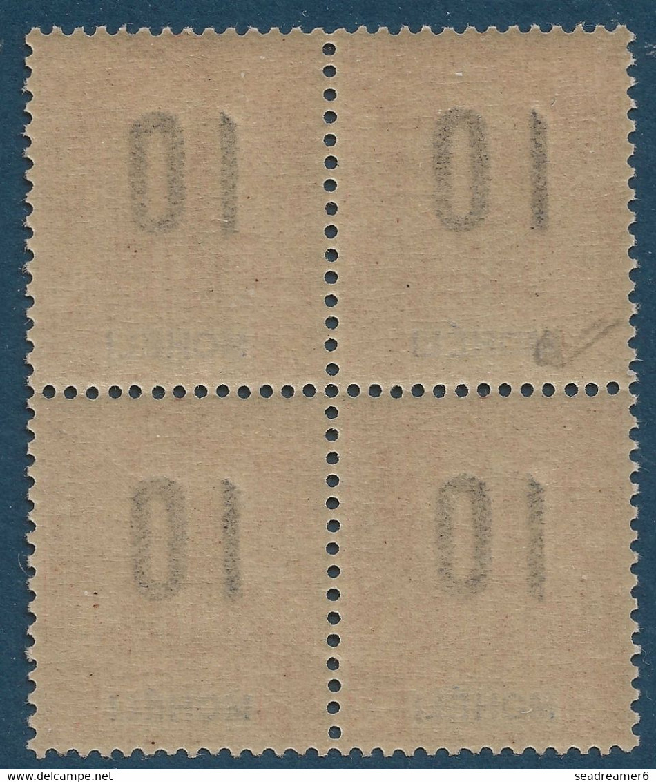 Colonies Type Groupe Mohéli Bloc De 4 N°20Aa** Variété 1 & 0 Espacés Tenant à Normal Signé Calves - Unused Stamps