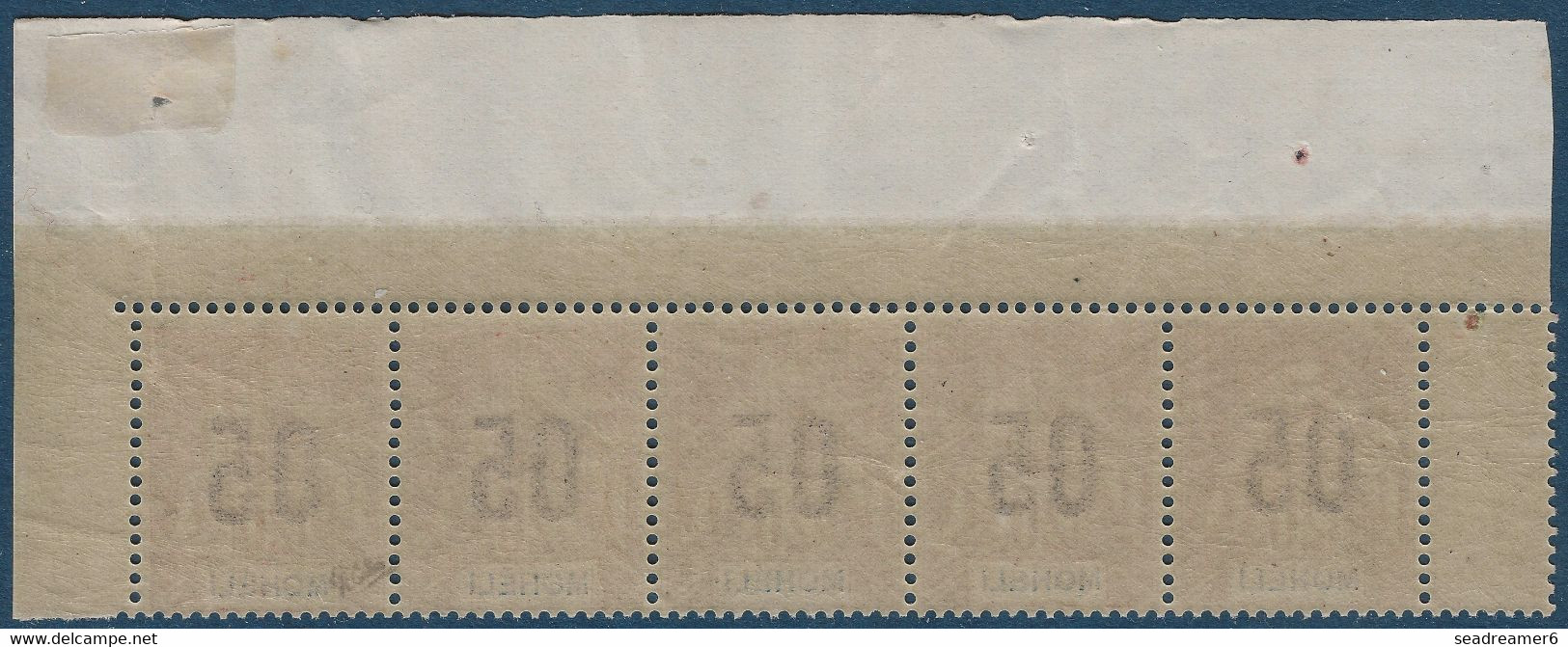 Colonies Groupe Mohéli Bande De 5 Haut De Feuille N°18Aa** Variété 0 & 5 Espacés Tenant à Normal Case 10 Signé Calves - Unused Stamps