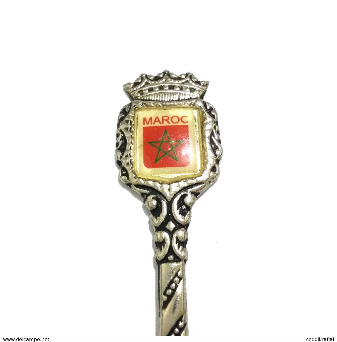 Vintage Souvenir Silver Spoon With Morocco Logo Handmade From Morocco - Lepels