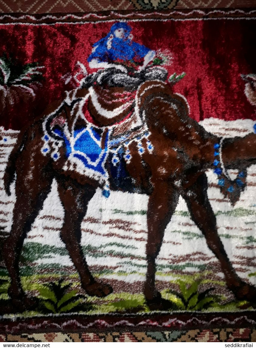 Antique Carpet Camel Sahara Woven Tablecloth Colorful Wall Rug Original Tapestry 119x49CM - Alfombras & Tapiceria