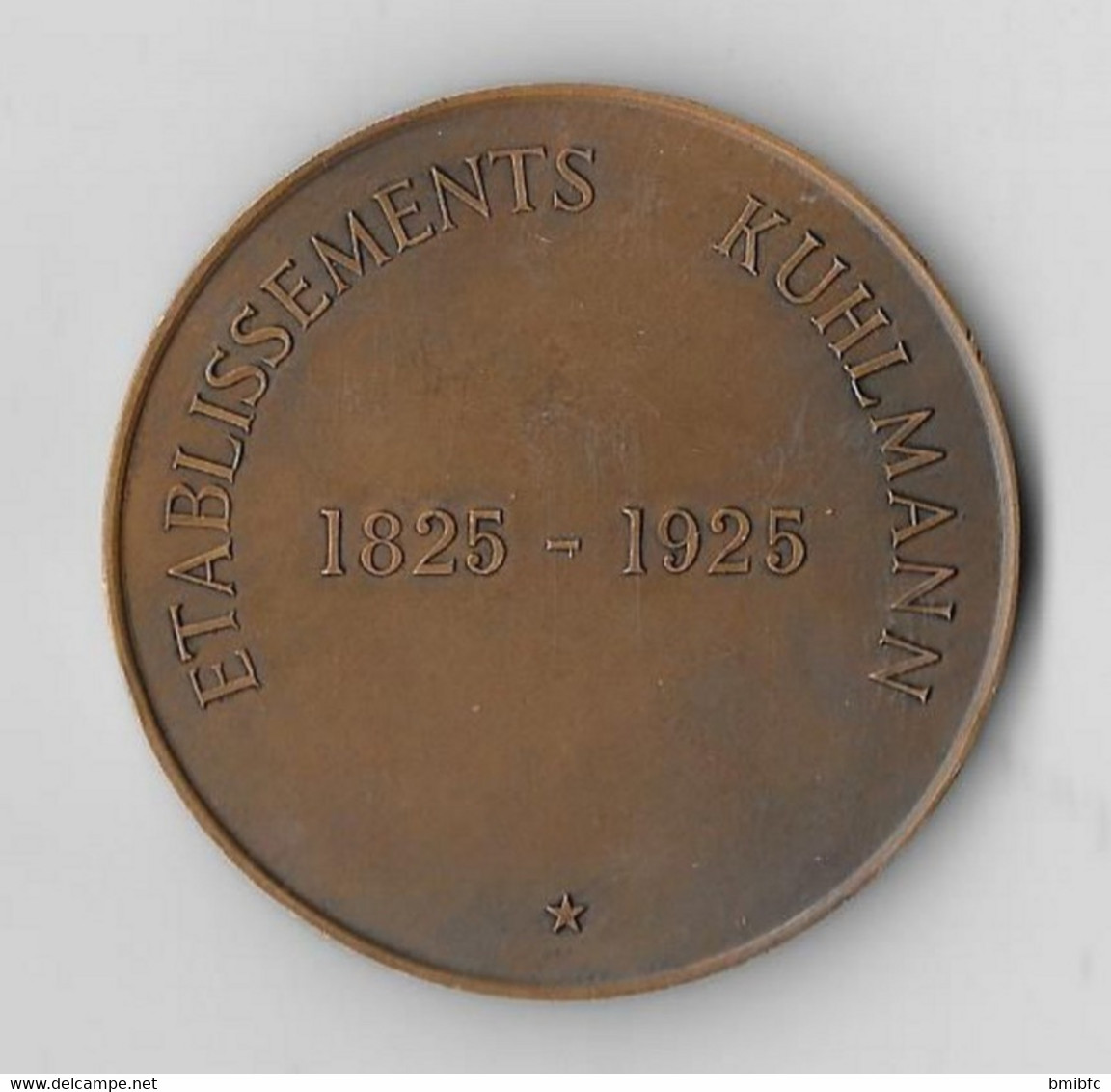 En Bronze Médaille Des ETABLISSEMENTS KUHLMANN 1825-1925 - Professionnels / De Société