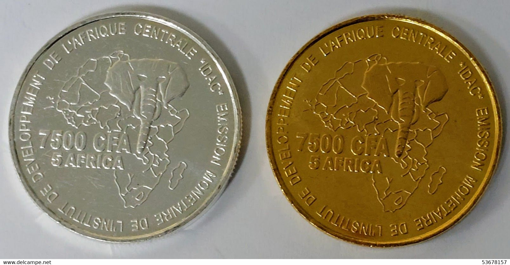 Cameroon - 7500 CFA Francs (5 Africa) (2 Coins Set) 2006, Wedding, X# 31, 31a (Fantasy Coins) (1238) - Kameroen