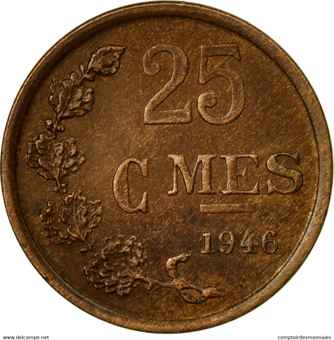 Monnaie, Luxembourg, Charlotte, 25 Centimes, 1946, TTB, Bronze, KM:45 - Luxembourg