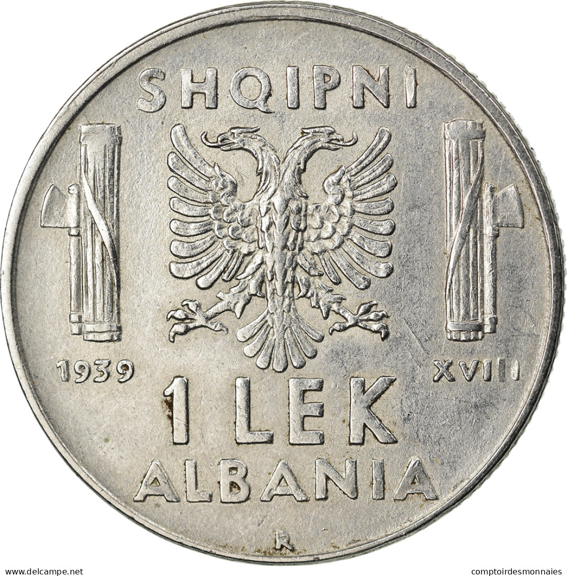 Monnaie, Albania, Vittorio Emanuele III, Lek, 1939, Rome, SUP+, Stainless Steel - Albanie